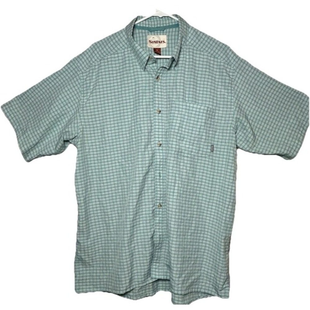Simms Big Sky short sleeve Plaid Button Down fishing shirt XL Gorpcore Sports‎